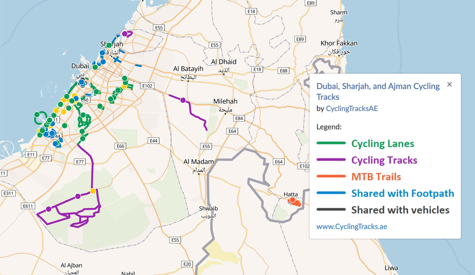 Dubai, Sharjah and Ajman Cycling Tracks