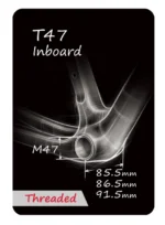 Shimano Bracket Bb47v24 T47 Al Bk 85.5mm W/o Bolt - Image 2