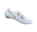 White Shimano S-PHYRE RC9 road cycling shoe with dual dial closure