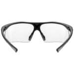 Inside view of uvex slade glasses showing the soft nose pad and half-frame design