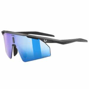 uvex ultimate pace ultra L CV sports glasses, black matt frame with colorvision mirror blue category 2 lens