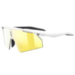 uvex ultimate pace ultra L CV sports glasses, white matt frame with colorvision mirror yellow category 3 lens