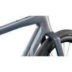 BMC Kaius 01 Gen 2 carbon top tube and fork crown close-up in Copper Grey