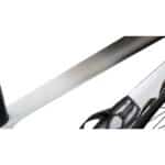Close-up of the BMC Teammachine R 01 top tube and seat tube with the integrated Aerocore carbon bottle cage fitted