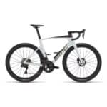 BMC Teammachine R 01 custom build road bike, drive-side profile showing the 01 Premium Carbon Aerocore frame, Halo fork and CR 50 SL carbon wheels