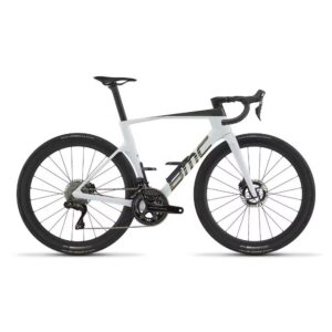 BMC Teammachine R 01 custom build road bike, drive-side profile showing the 01 Premium Carbon Aerocore frame, Halo fork and CR 50 SL carbon wheels