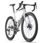 Front three-quarter view of the BMC Teammachine R 01 showing the ultra-wide Halo fork and low-stack ICS Aero Gen 2 one-piece cockpit