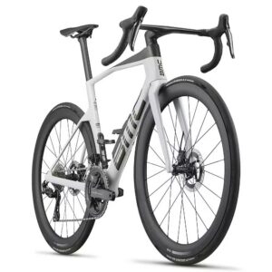 Front three-quarter view of the BMC Teammachine R 01 showing the ultra-wide Halo fork and low-stack ICS Aero Gen 2 one-piece cockpit