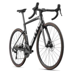 BMC Teammachine SLR THREE in Black, front three-quarter view with RSM01 integrated stem