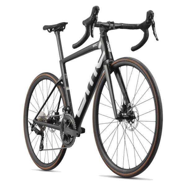 BMC Teammachine SLR THREE in Black, front three-quarter view with RSM01 integrated stem