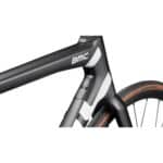 BMC Teammachine SLR THREE in Black, top tube and head tube close-up with BMC logo