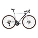 BMC Teammachine SLR THREE 2027 road bike in Cool White, drive side, Shimano 105 2x12