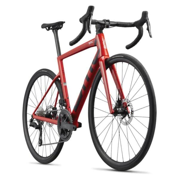BMC Teammachine SLR TWO 2027 carbon road bike in Neon Red, front three-quarter view