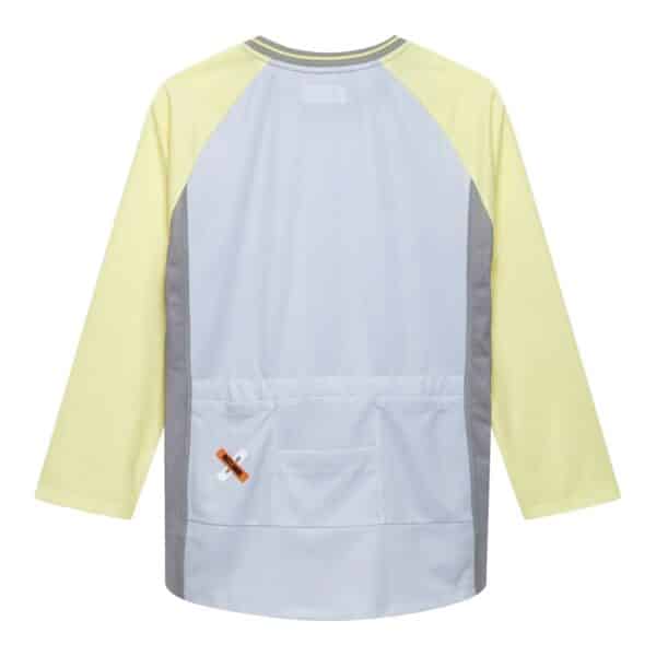 Back of the Cafe du Cycliste Barbara V2 jersey showing the reinforced three-pocket structure