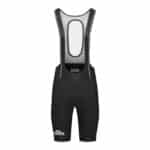 Cafe du Cycliste Cecile men’s brushed bib short in black, front view on a white background