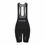 Back of the Cafe du Cycliste Cecile bib short showing the breathable mesh back panel and Cafe du Cycliste logo