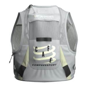 Back of the UltRide Evo 8 hydration vest showing the main 8 litre compartment and Compressport branding