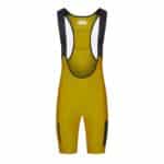 Cafe du Cycliste Eva V2 cargo bib short in golden olive, front view on a white background