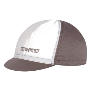 Cafe du Cycliste Gapette unisex cycling cap in Oyster Grey and White
