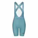 Cafe du Cycliste Graziella women’s release bib shorts in Deep Water teal, front view
