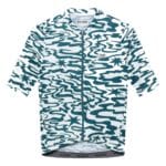 Cafe du Cycliste Laurette men’s short sleeve jersey in Stars Dark Sea print, front view