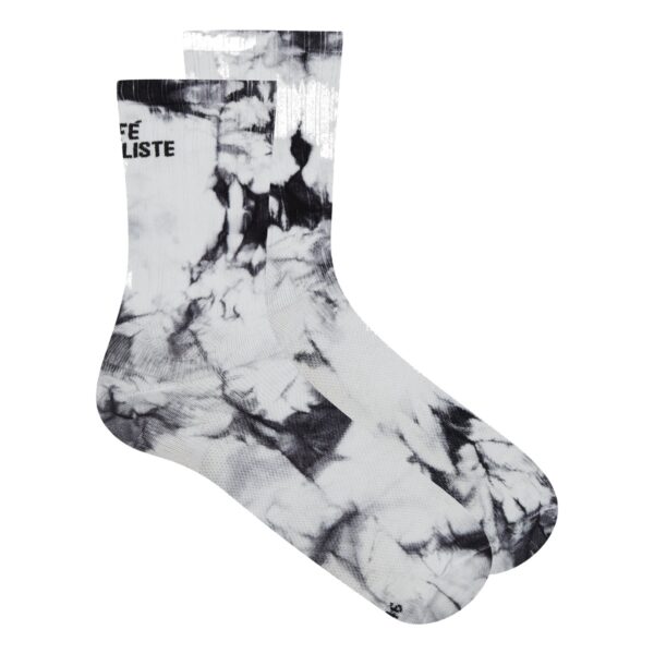 Cafe du Cycliste Tie Dye cycling socks in Black, side view