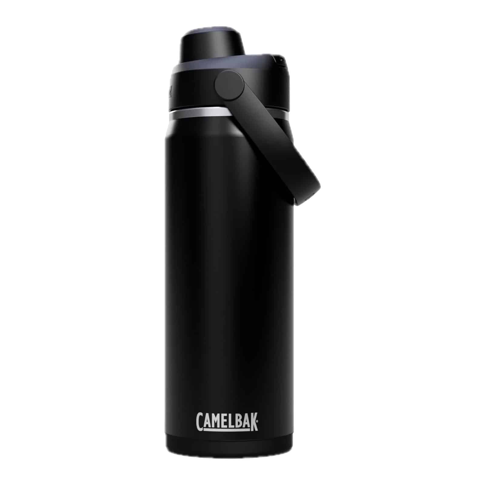 CamelBak Thrive Chug Insulated VSS 20oz Black CamelBak Thrive Chug insulated stainless steel water bottle, 20oz / 600ml, black, with leakproof chug lid and carry handle