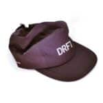 Dérive DRFT Five Panel Cap in Midnight Black ripstop nylon, three-quarter front view with DRFT logo and peak