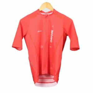 Dérive Origin short sleeve cycling jersey for men in _Dérive Red, front view