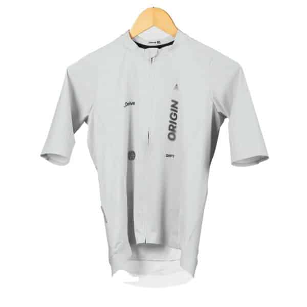 Dérive Origin short sleeve cycling jersey for men in Silver, front view