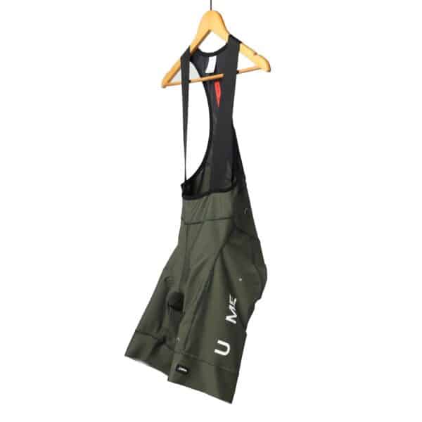 Dérive Volume women’s cycling bib shorts in Olive, front view