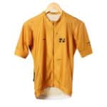 Dérive Volume women’s short sleeve cycling jersey in gold, front view