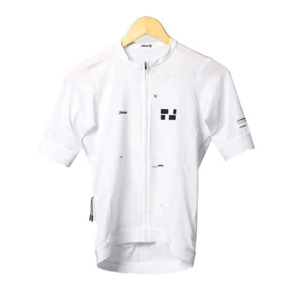 Dérive Volume women’s short sleeve cycling jersey in white, front view