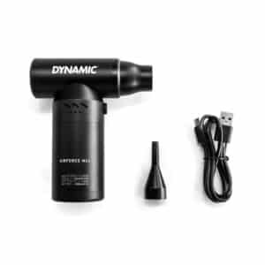 Dynamic AirForce Max bike blower with extra detail nozzle and USB-C charging cable