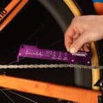Checking chain wear on a road bike with the Dynamic Double Checker