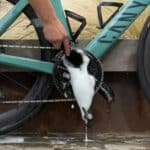 Dynamic So Long Brush scrubbing foam around the chainrings and crank