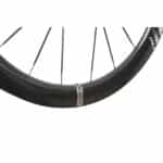 Close-up of the Farsports Ultimate EVO S5 hooked tubeless-ready carbon rim with the Ultimate EVO5 decal
