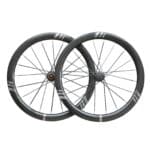 Farsports Ultimate EVO S5 integrated carbon spoke disc brake wheelset, front and rear pair on a white background