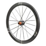 Farsports Ultimate EVO S5 rear wheel with 20 bladed carbon spokes and the orange Shimano HG freehub body