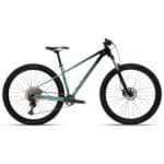 Polygon Xtrada 6 hardtail mountain bike in Black/Green, side view