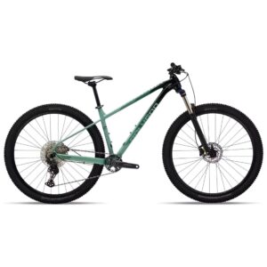 Polygon Xtrada 6 hardtail mountain bike in Black/Green, side view