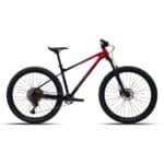 Polygon Xtrada 6 hardtail mountain bike in Black/Red fade, side view