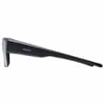 uvex obtic P polarised sunglasses, black matt frame with mirror silver category 3 lens, side view showing the temple arm