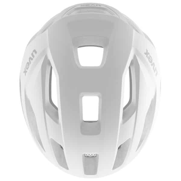 Top view of the uvex Traqa Mips helmet showing the open vent layout and head coverage
