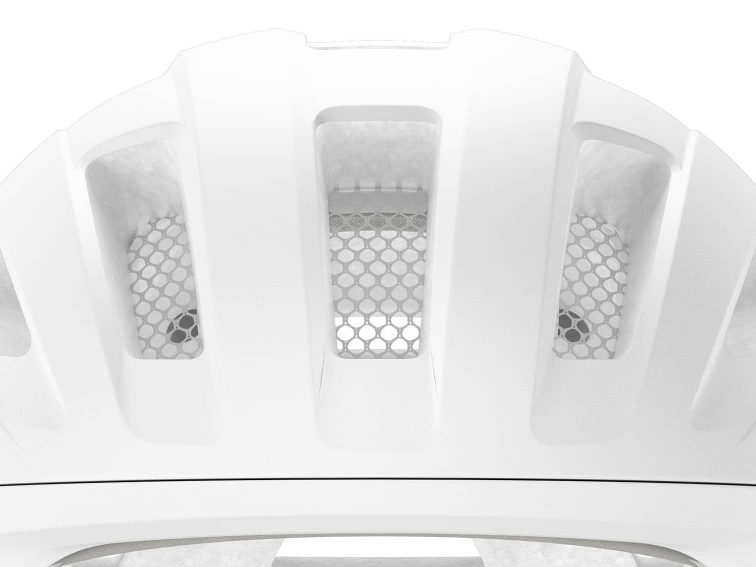 Mesh-screened front vents and the double in-mould reinforced lower edge of the uvex Traqa Mips