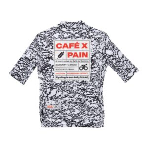 Back of the Café du Cycliste Angeline Pain jersey with CAFÉ X PAIN label print