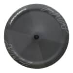 Reverse side of the Farsports UFO full disc carbon rear wheel with FAR and Farsports graphics