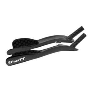 FastTT 2.1 triathlon aero bar from an angle showing the elbow flares