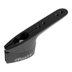 FastTT Adjustable Angled Riser Kit (Extended), one of the two black aluminium riser blocks with the 15 to 30 degree angle scale