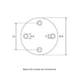 FastTT drawing of the computer tower base with locator pin dimensions (20, 33.9, 6.9 and 3.1) for checking bracket fit